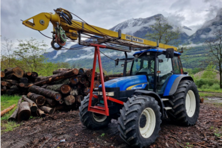 Seilkran V400 + Wyssen HJ2-Wagen + New  Holland MT 155